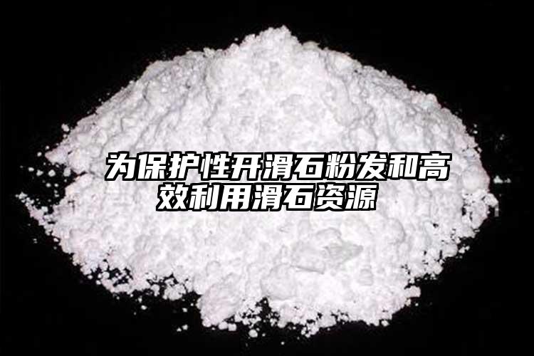  為保護性開滑石粉發和高效利用滑石資源